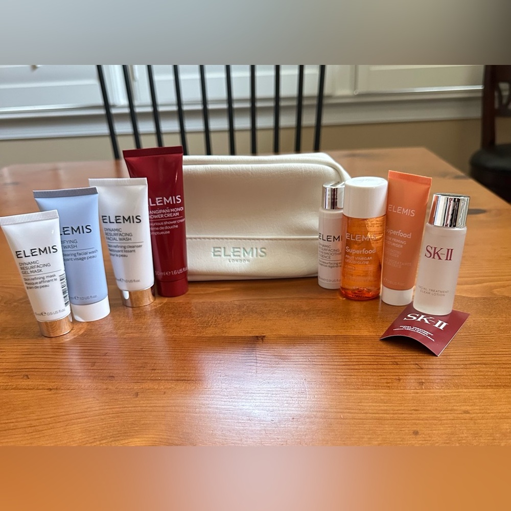 New Elemis London cosmetic bag & 7 Elemis products